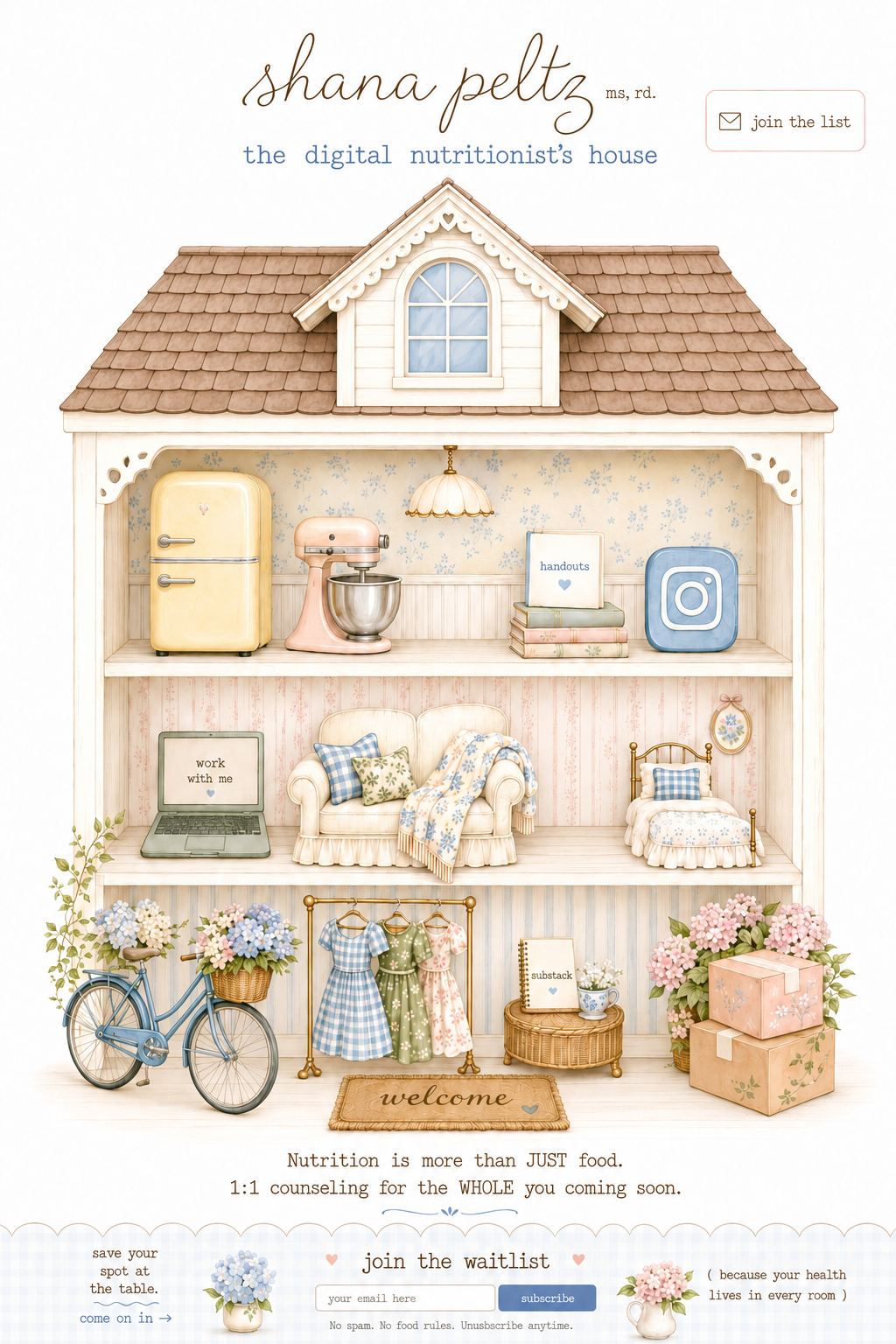 Shana Peltz's illustrated Digital Nutritionist's House